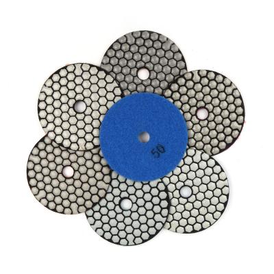 China Granite OEM Diamond Hand Polishing Pad 4inch Concrete Diamond Marble Supplier Clad Grinding Wheel for sale