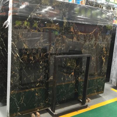 China Modern Athens Portoro Marble, Athens Black and Gold Flower Marble for sale