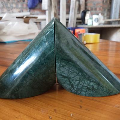 China Modern heavy dark green marble bookends for shelves for sale