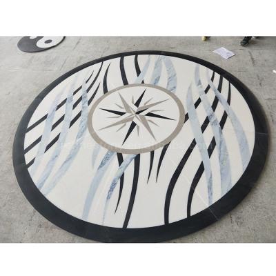 China Parquet Flooring Pattern Mosaic Slab Marble Round Medallion Waterjet for sale