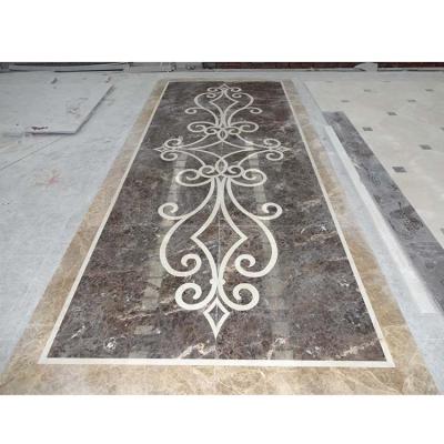 China New style parquet waterjet medalion 24*24inch polished marble floor tiles for sale