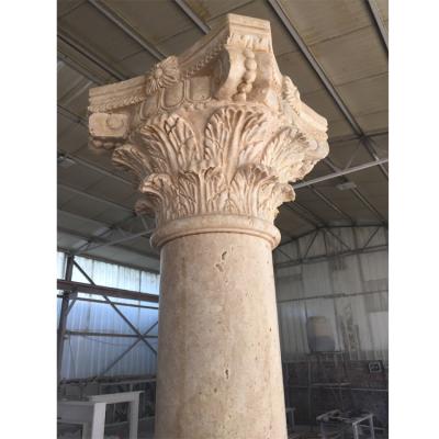 China Roman Travertine Column modern exterior, stone pillar column for sale