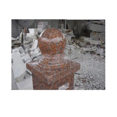 China Solid Red Stone Granite Pillar Top With Ball for sale