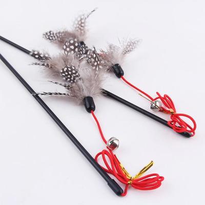 China Cheap Single Guine Feather Puzzle Cat Toys Stick Viable Wholesale Pet Viable Supply for sale