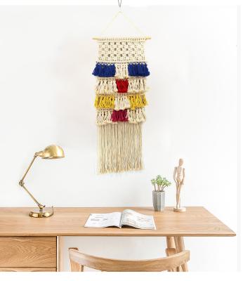 China Handmade Tassel Hanger TA7119 Cotton Yarn Macrame Planter Wall Planter Shelf Tapestry Apartment Dorm Apartment Dorm Room Hanging Decoration for sale