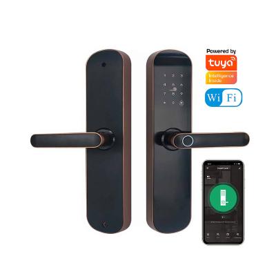 China Hotel Apartments Tuya Smart Home Office Locks WiFi App Control Digital Fingerprint Electronic Smart Biometric Door Lock for sale