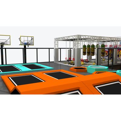 China Popular Indoor Fitness Equipment Park Trampoline Kids Commerical Large Foam Pits and Ninja Course for Kids for sale