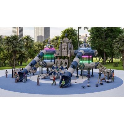 China Special For Residential Park Manufacturer Customizable Playground Children Outdoor Playground Equipment With Climbing Net And Slide For Sale for sale