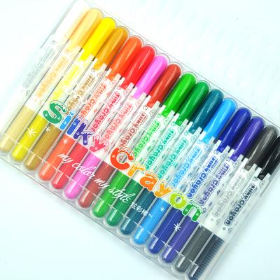 China High Quality 16 Colors Luminous Washable Crayons Water Soluble Soft Silky Crayon For Kids for sale