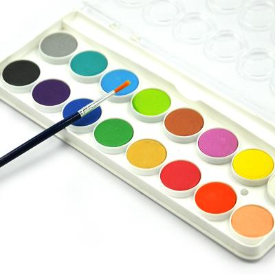 China Wholesale Custom Water Color Paint Set 3+ With Brush 16 Colors Paint Set For Kids for sale