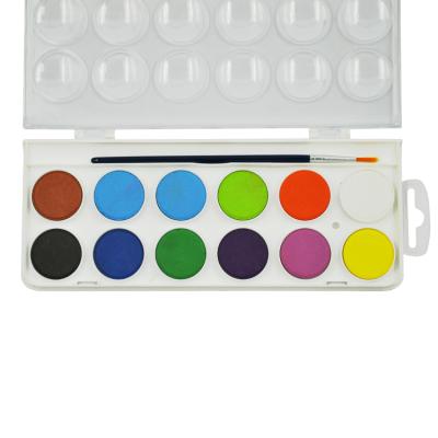 China Wholesale Custom 3+ Water Color Paint Set With Brush 12 Colors Paint Set For Kids for sale