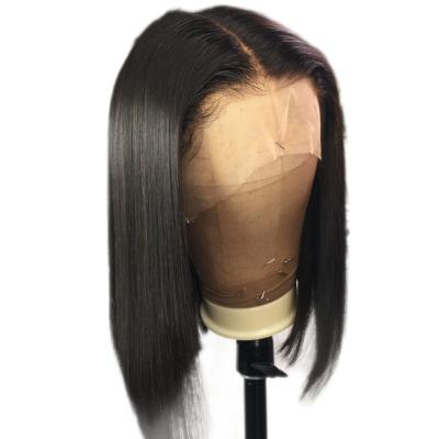 China Straight Natural Black Straight Bob Human Hair Wigs 8-26 Inch In 13*6 Current Lace Front Wig For Women Wholesale Factory Price for sale