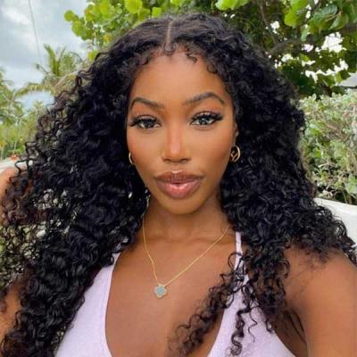 China Virgin Water Wave Hair Cheap Brazilian Deep Wave Wigs Transparent Swiss Lace Wig With Baby Hair For Black Women for sale