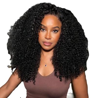 China Kinky Curly 13x6 Edge Kinky Curl 4c Kinky Curly Cast Lace Front Wig Natural Hairline Virgin Human Hair For Black Woman for sale