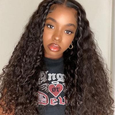 China Water Wave Deep Wave Lace Front Wig 12a Transparent Swiss Raw Virgin Brazilian Hair Loose Wave Lace Wigs For Black Women for sale