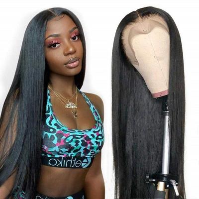 China Factory Wholesale Price Straight Brazilian Virgin Hair Straight Lace Frontal Wig Transparent Swiss Lace Front Wig For Black Women for sale