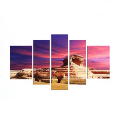 China Modern Cityscape Paintings Canvas Print Art 5 Pcs Panel Egypt Landscape Painting for sale