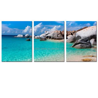 China Modern Blue Wall Art White San Beach Sea Seascape Canvas Picture Printed On Canvas For Wall Decor for sale