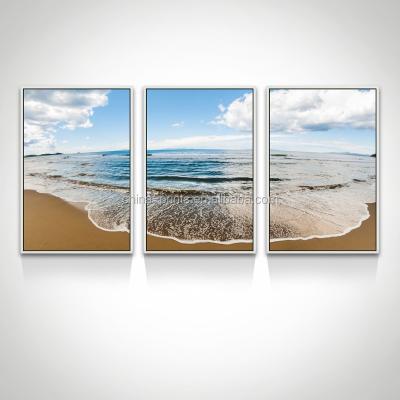 China Modern 4 Piece Seascape Canvas Wall Art / Wanderer Shadow Box View Canvas Art / Beach Wave Poster for sale