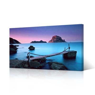 China Modern Blue Ocean Sea Beach Coastal Decor Picture Wall Art Canvas Prints Large Framed Artwork 120cmx60cm for sale