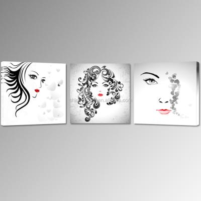 China Abstract Lady Face Canvas Printing /Red lip picture canvas for shot/abstract women wall art for bedroom room for sale