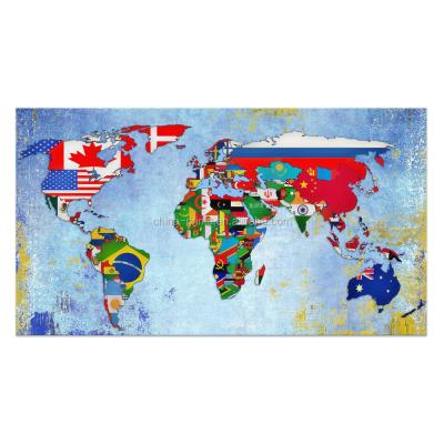 China Modern 1 Panel HD Printed World Map Painting Canvas Art Printing Map Of The World Flag Wall Picture For Living Room /VA170816-6 for sale