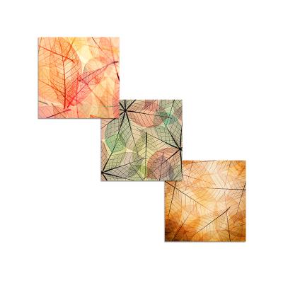 China Ready to Hang Cheap Price Color Abstract Leaves Print Canvas Painting Wall Art Decoration With Hook for sale