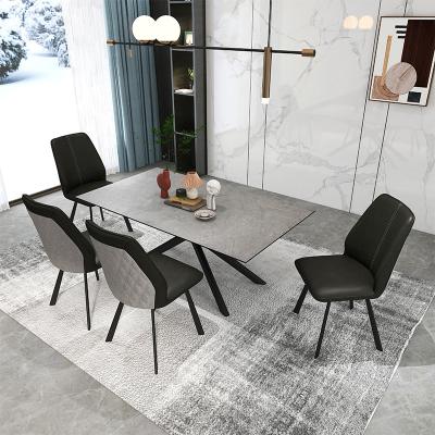 China Modern High Quality Modern Style Furniture Restaurant  Dining Table with E1 MDF as top with kind of rock Steel Legs for sale