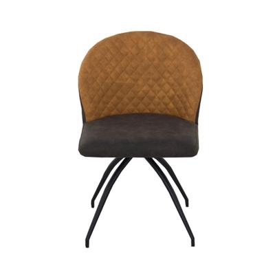 China Comfortable Modern Coffee Wholesale Swivel chair Hot Sale Furniture Luxury Living Room Dining chairs Made Fabric steel legs in black for sale