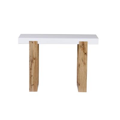 China Modern Wholesale Modern Console Table For Living Room White Apartment Rectangular Table MDF wooden legs in paper finish for sale