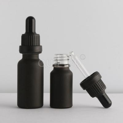 China Personal Care 15ml 20ml 1 2 4 oz Black 2oz Glass Bamboo Dropper Essential Oil Jar Top Bottle With Dropper Cap for sale