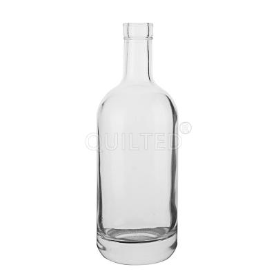 China Beverage Factory 500ml Round Shape Clear Cold Brew Liquor Beverage Juice Coffee Glass Flask Packaging Bottle for sale