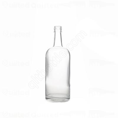 China Wholesale Round Glass Beverage Liquor Bottle For Whiskey Vodka Rum With Screw Top for sale