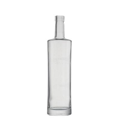 China Wholesale Empty Clear Flat Glass Beverage Glass Bottle Shape Wine Bottle With Cork for sale