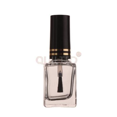 China New design mini fashion transparent empty cosmetic square gel nail polish bottle 12ml gel nail polish glass bottle with brush for sale