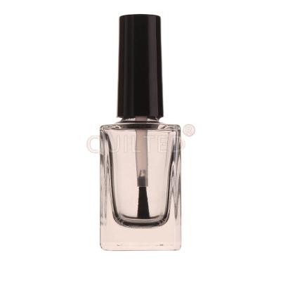 China High Quality Cosmetic Big Bottle 15ml Clear Glass Rectangular Nail Polish Bottle With Brush for sale