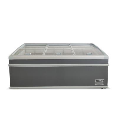 China Single-temperature island display cabinet/island freezer/glass door ice cream freezer for sale