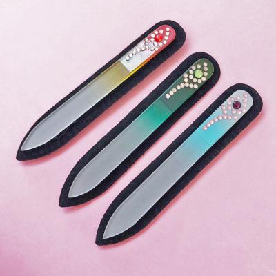 China Custom Made Eco-Friendly Logo Premium Safe Nail Trimmer Gift For Baby Crystal Glass Nail File for sale