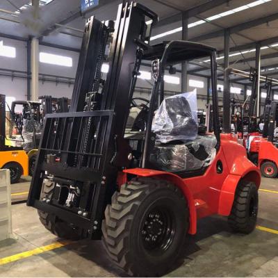 Κίνα Προσάρμοσε όλων/τραχύ Forklift εκτάσεων, κόκκινο Forklift Atv χάλυβα 3,5 τόνου προς πώληση