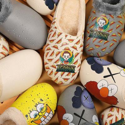 China Winter 1D0101 Cartoon Anti-slippery Indoor Bedroom Furry Wear Slipper for sale