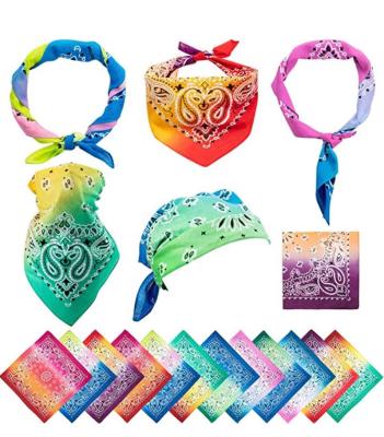 China 12 Pack Cotton TIE DYE Multicolor Sports Bandanas 22inch for sale