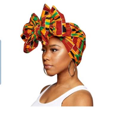 China African Printed Dashiki African Print Kente Long Hair Ankara Headwrap Head Wrap Turban Scarf for sale