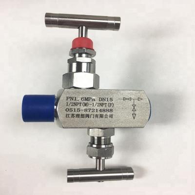 China General Hot Sales 1/2NPT Pressure Gauge Needle Valve 2 Valve Miscellaneous Instrument Valve for sale