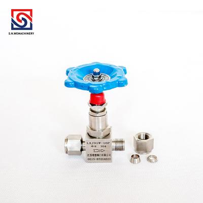 China Swagelok style needle valve 1/4 way stainless steel ss304 ss 500bar 3 way pressure t instrument swagelok flow meter gauge forged bleed for sale