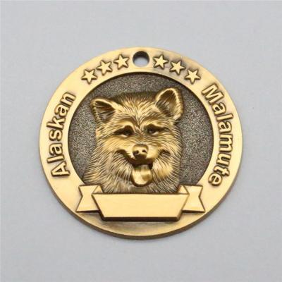 China Custom Europe WD Dog Collar Medal Brass Dog Reward Medals for sale