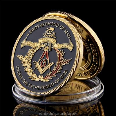 China Suitalbe All WD 150 Custom Bulk Blue Lodge Anniversary Challenge Souvenir Masonic Brass Coins for sale