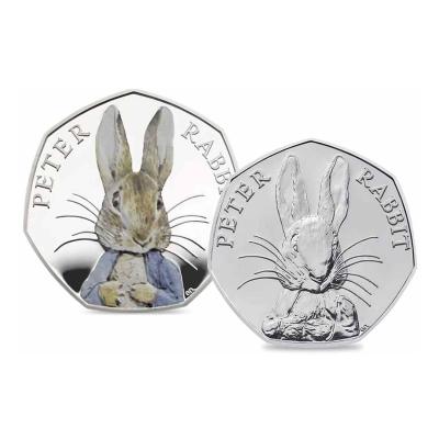 China High Quality UK Europe WD Reproduction 50 Penny Mint Coins The Peter Rabbit's Tale 50p for sale