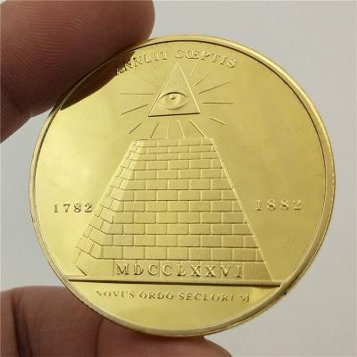 China Worldwide American Dollar Pyramid Metal Dealers Stamping Coins Metal Coin for sale