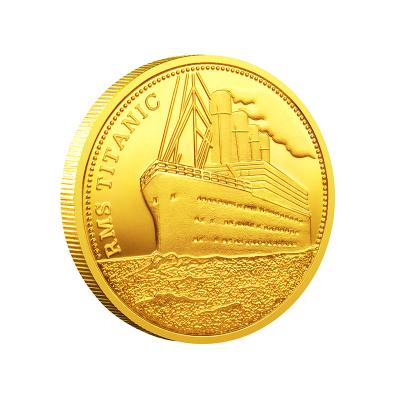 China Worldwide Custom Line RMS Titanium Commemorative Present Coin Metal Gold Silver Route Coin for sale