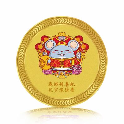 China All over the world year supply factory sale of Lucky Metal Gold And Silver rat coin metal rat coin for sale